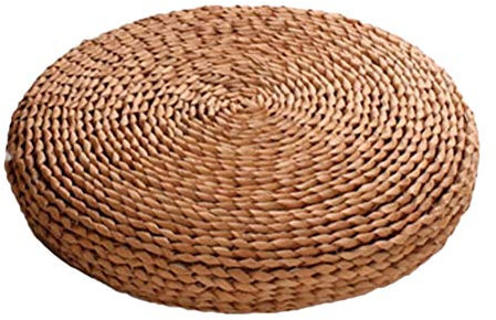 Merkts Round Straw Cushion,Round Thick Floor Tatami Mat,for Home Fitness Yoga Meditation,Khaki 40 * 40 cm