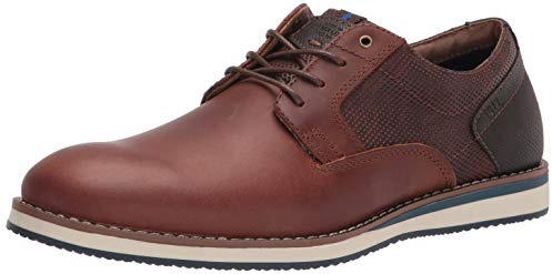 Nunn Bush mens Circuit Plain Toe Fashion Lace Up With Comfort Gel Oxford, Brandy, 12 US