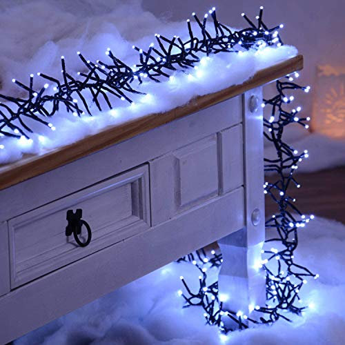 EXTRA LANG LED Lichterkette kaltweiß mit 8 Programmen LEDs für innen und außen Büschellichterkette (25m - 3000LEDs - kaltweiß)