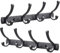Spotact 2 Stück Garderobe der Wand montiert, 4 Doppelhaken zum Aufhängen von Mänteln Schwarzer Handtuchhalter 13,8x1,3 Zoll Rostschutz-Kleiderhaken für Eingangsbereich Badezimmer Zimmer Küche