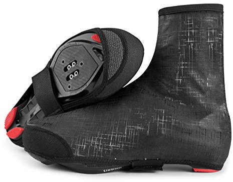 Fahrrad Schuhüberzüge, wasserdichte Überschuhe Schuhüberzug Mantel Rennrad MTB für Outdoor-Sport Radfahren Wandern, Damen Herren Unisex Fahrrad Überschuhe,Schwarz,M