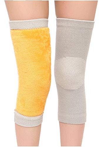 QUUPY 1 paio di calze termiche unisex in lana cashmere spessa, invernali, calde, ginocchia, ginocchiere, ginocchiere, ginocchiere, ginocchiere, colore grigio, taglia X-Large