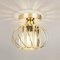 FRIDEKO HOME Modern Crystal Ceiling Light Fixture- Industrial Mini Semi Flush Mount Ceiling Lighting LED Crystal Chandeliers Fitting for Kitchen Hallway Dining Rooms Living Room - Gold