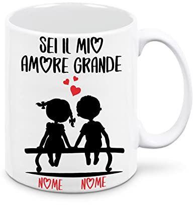 Mr. Gadgets Tazza in Ceramica Personalizzabile con Nomi San Valentino (coppia 1)