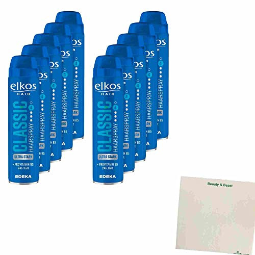 Elkos Haarspray Classic ultra stark 10er Pack (10x300ml) + usy Block