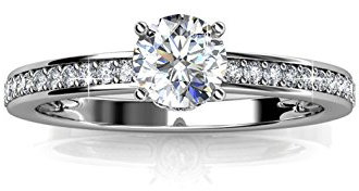 MYC-PARIS - Ring Elise – hochwertiges Messing + vergoldet 18 Karat – 37 Kristalle aus Österreich – Geschenk zum Geburtstag, Muttertag, Weihnachten Farbe: Silber, Kristall, Kristall