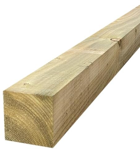 Pressure-Treated Square wooden post Gate or Fence posts garden timber wood 8ft 2.4m x 75mm x 75mm, Timber Fencing Post 3 x 3 fence posts, 8ft (240cm) Wooden Post