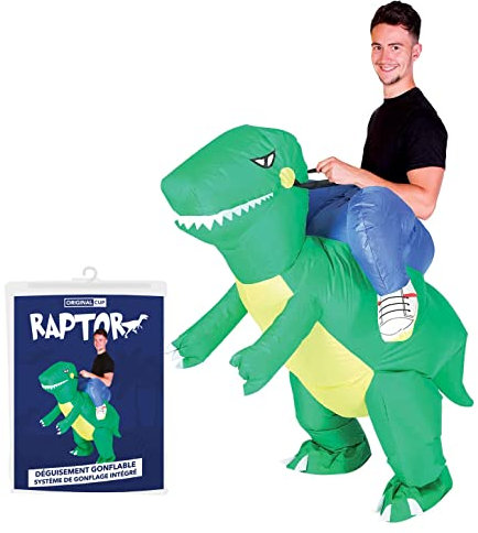 AirSuit®Aufblasbares Kostüm Dinosaurier | Ausgefallenes Auflbaskostüm | Premium Qualität | Größe Erwachsene | Polyester | Angenehm tragbar | Resistent | Mit Aufblassystem | OriginalCup®
