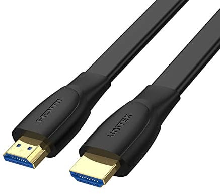 UNITEK Câble plat HDMI 2.0 haute performance pour 4K @ 60Hz Ultra HD Transmission jusqu'à 18 Gbps Prise en charge HDR10 HDCP 2.2 Ethernet Connecteurs plaqués or 2 m