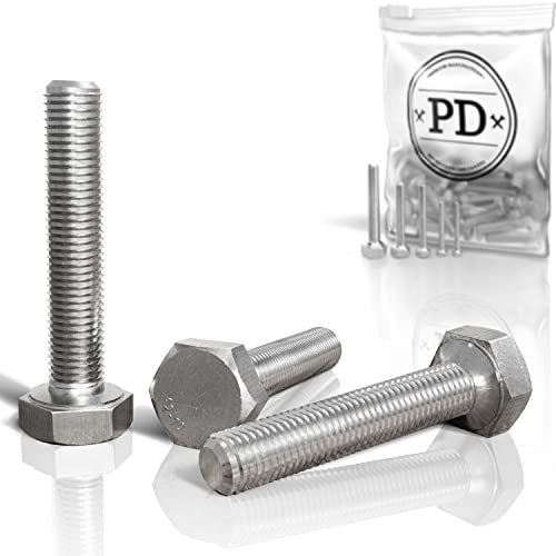 PD® Viti a testa esagonale M5 x 30 mm (DIN 933 / ISO 4017) | Viti in acciaio inox A2 V2A di alta qualità | Viti a testa esagonale con filettatura metrica ISO completa | 50 pezzi