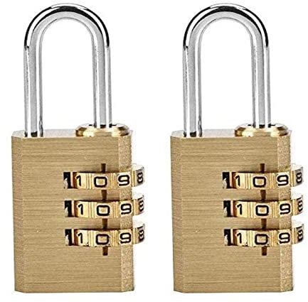 EUROXANTY Candado de Combinación | Cerradura de Seguridad con Dígitos | Máxima Dureza y Fiabilidad | 3 Dígitos | 2 Candado