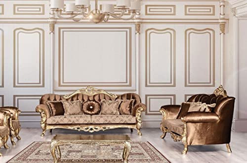 JV Möbel Sofagarnitur 3+3 Sitzer Luxus Garnitur Sofa Sofas Set Barock Wohnzimmer