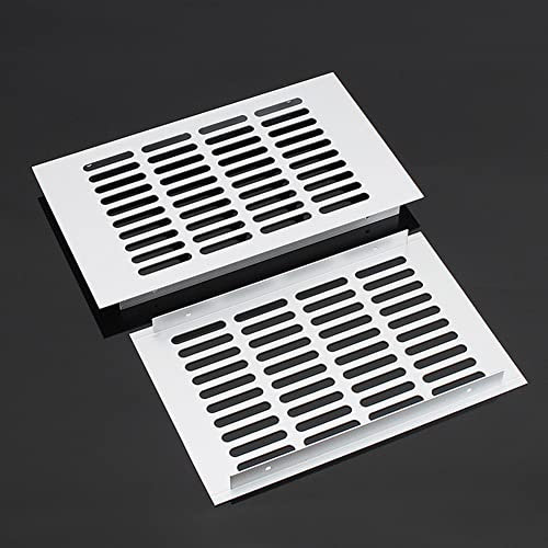 Griglia di sfiato, 150 x 250 mm, in alluminio, rettangolare, per armadio, ventilazione, per mattoni, pareti, porte