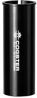 Cogster Alloy Bike Seatpost Reducer Shim, 100mm Length Aluminum Bicycle Reducing Sleeve Seat Post Tube Adapter for MTB, Mountain, City, Road Bike, Adapting 31.6mm seatposts to 34.9mm seat Tubes