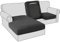 Sofa Sitzkissenbezug, Samt Stretch Bezug für Sofa Sitzkissen, Elastische Couchüberzüge, Sofasitzbezug Schonbezug Ersatz für einzelne Kissen (Großer Chaise-Sitz,Schwarz)
