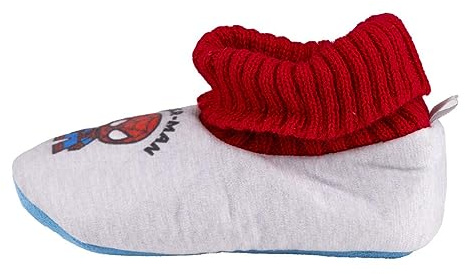 Spiderman Hausschuhe - Weiß, Rot und Blau - Größe 24 - Ohne Verschluss - Kinderhausschuhe im Boot Style - Aus Polyester - Original Produkt in Spanien Designed