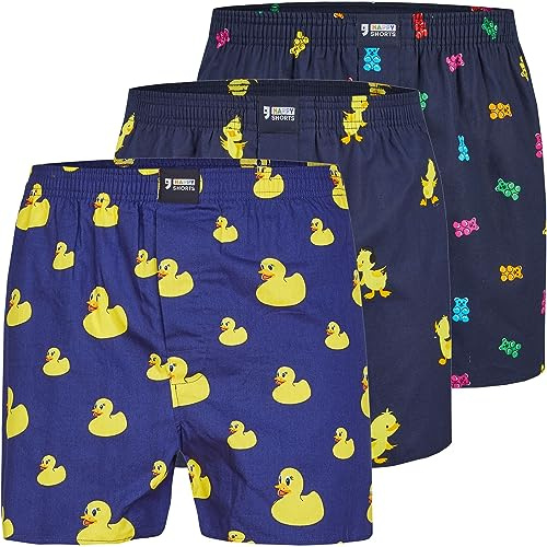 Happy Shorts 3er Pack Webboxer Herren Boxer Motiv Boxershorts Farbwahl