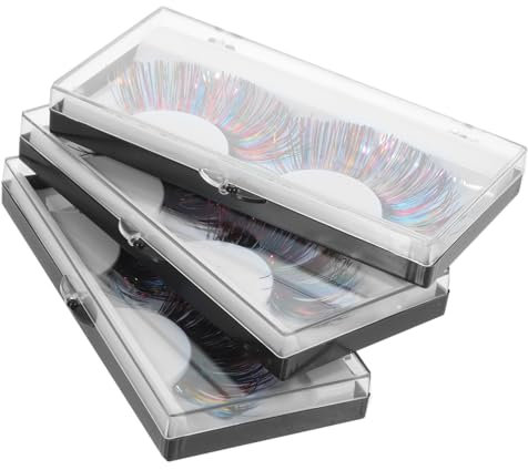 MAGICLULU Lot De 3 Paires De Faux Cils Colorés Pour Halloween Bouclés En Fibre Sûre Pour Femme Chic Rehaussement Des Yeux