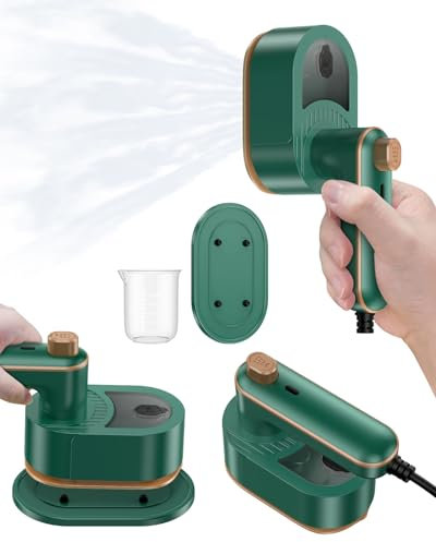 Mini Plancha PortáTil,1000W Plancha Ropa de Vapor,Plegable 180° para Hogar,20s Calentamiento Rápido,Pequeña Plancha Ropa de Vapor Rotativa,Soporte Para Planchar En Seco y HúMedo Para Ropa de Viaje