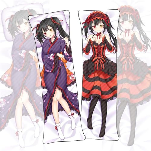 MOHDHAF-Anime Körperkissen Date A Live Tokisaki Kurumi Dakimakura Körperkissen Anime Doppelseitig bedruckter Kissenbezug Kissenbezug Kissen-Tokisaki Kurumi-d,50x150cm