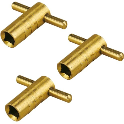 Citystores® 3 Pack Brass Easigrip Radiator Keys Wing Type Utility Keys for Radiator Bleeding & Venting Universal Fit Heating Valve Tool