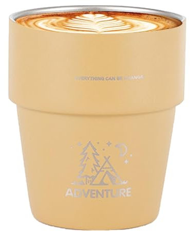 Insulated Camping Mug, Portable Coffee Mug, Travel Tumbler Cup, Coffee Travel Mug, 300 ml Insulated Mug, Mug en acier inoxydable pour voyage, camping