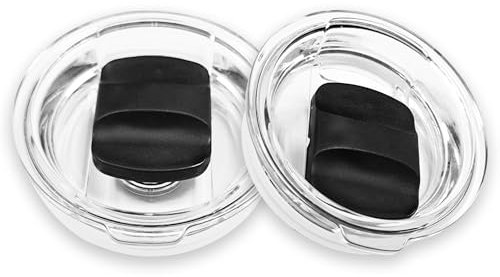10 oz Wine Tumbler Lid Replacement for YETI Espresso Mugs 6 oz, Stackable Cup 8 oz, 10 oz Tumbler Magslider Lids - BPA Free, Spill Proof, 2-Pack
