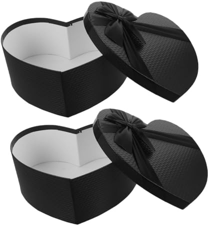 Cabilock 2st Geschenkbox Boxen Mit Deckel Herz Cupcake-boxen Einzeln Kisten Behandeln Träger Kokette Zimmerdekoration Musik Ästhetische Raumdekoration Befüllbar Valentinsgrüße Black Papier