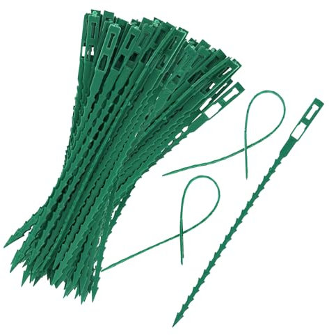 HFMYGS 100 Stück Pflanzenbinder Verstellbare,Kabelbinder Garten Flexible, Pflanzen Anbinder Gartenbinder, Kunststoff Schnellbinder Pflanzenclips, Pflanzen Befestigung für Tomaten, Gurken