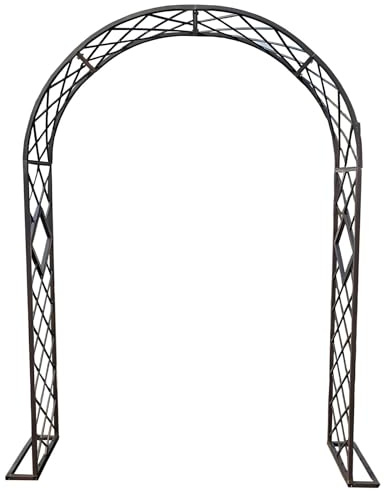 Rosenbogen Metall Stabil, Rosenlaubengarten, Gebogener Rosenbogen Aus Eisen, Romantisches Gartenspalier Für Kletterpflanzen, Jasminbögen Für Die Hochzeitszeremonie, W2.2/2.4/2.6m, H2.3m(Black,W2.8mxH2