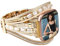 HARAVAL Lederarmband, kompatibel mit Fitbit Versa 4/Versa 3 Bändern/Sense 2/Sense Bands für Damen und Herren, niedliches, handgefertigtes mehrlagiges Boho-Armband für Fitbit Smartwatch, Gold