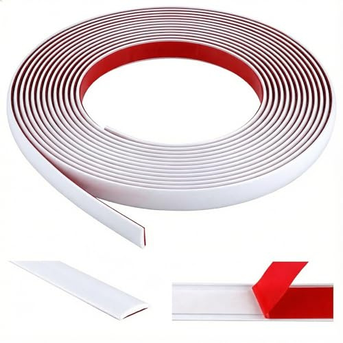 ddckj Modanature Autoadesive Bianche (12M x 1.5cm) Modanature Autoadesive Flessibili in PVC per Spigoli di Finestre, Pareti per Cornici Specchi, Cornici Porte, Cornici Finestre, Mobili e Bordi