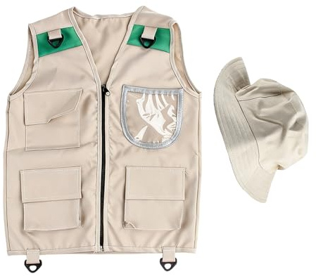 Kids Fishing Vest | with Pocket Washable Outfit,Kid Outdoor Safari Cargo Vest | for Youth Girls Boys Outdoor Camping Trekking Hiking Fishing Exploration Backyard
