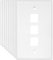 Enerlites 8873-W 10 Pack 1 Gang 3-Port Multimedia Wall Plate for Voice/Data and Audio/Video Keystone Modules - White