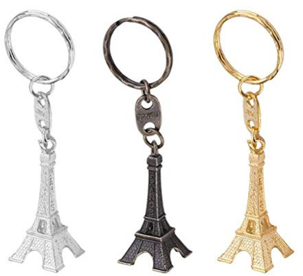 Porte-clés rétro Tour Eiffel Porte-clés Mini Pendentif Trousseau décorations 12pcs (Or//Bronze)