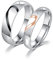 Beydodo Edelstahl Ringe Set Partner, Paar Ringe Personalisiert Puzzle Herz 4MM 5MM Ring Damen Gr. 62 (19.7)+ Herren Gr.70 (22.3), Verlobungsringe Eheringe Paarpeis Silber