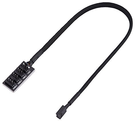 Lazmin 4-pin Fan Extension Cable, 4-Pin Computer CPU/Case Fan Power Multi Splitter Connector Cable Adapter Support PWM Function, Speed Control Compatible with 3-pin / 4-pin Fans