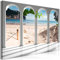 decomonkey Bilder Strand Meer 120x80 cm 1 Teilig Leinwandbilder Bild auf Leinwand Vlies Wandbild Kunstdruck Wanddeko Wand Wohnzimmer Wanddekoration Deko Natur Landschaft