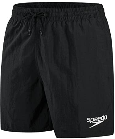 Speedo Herren-Badehose, 40,6 cm, schnell trocknend, bequeme Passform, klassischer Stil, Kordelzug in der Taille, Schwarz, Größe XXL