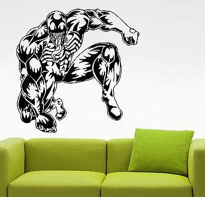 Venom Wandaufkleber Comic Vinyl Aufkleber Kinderzimmer Schlafzimmer Home Decoration Abnehmbares Wandbild 30X64Cm