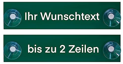Hinweis Schild Saugnapfschild Wunschtext Gravur Grün Kunststoff 200x50mm