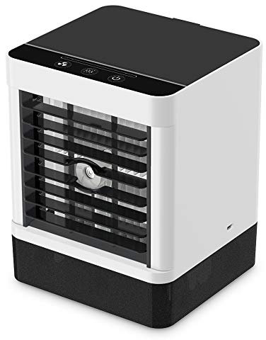 Mini Condizionatore Portatile - Raffreddatore D'aria 3 in 1 Piccolo Ventilatore usb 3 Velocità Della Ventola Umidificatore Super Silenzioso Air Cooler con Secchiello per Casa e Ufficio