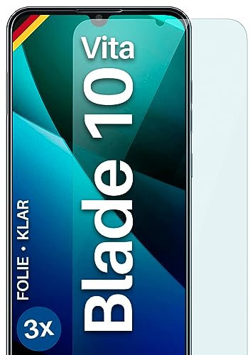 moex FlexProtect Schutzfolie kompatibel mit ZTE Blade 10 Vita Displayschutz nur 0.2 mm dünn, Folie für das Display, HD Ultra klar und extra kratzfest - 3 Stück
