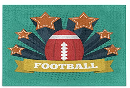 American Football Rugby Jahrgang Jigsaw Puzzle 1000 Teile für Erwachsene Klassische Jigsaw Puzzles aus Papier Wanddekoration Geschenk ab 12 (70x50cm)