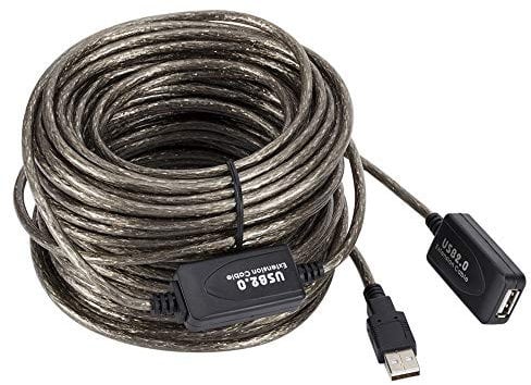 N+B USB2.0 Extension Cable, USB Cable Lead Wire 5M/10M/15M/20M with Signal Amplifier USB Extender Cables without USB Hub High Speed Durable Twisted USB Extended Cables (20M)