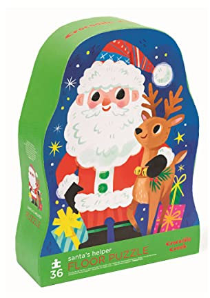 CROCODILE CREEK Puzzle-Box, Motiv: Weihnachtsmann, fliegende Rentier, 36 Stück, 1 Stück