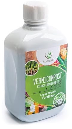 Estratto di Humus di Lombrico di Hortulani per le verdure - Sblocca la crescita degli ortaggi con il fertilizzante naturale, migliora il sapore e la resa degli ortaggi. (0,5 litri)