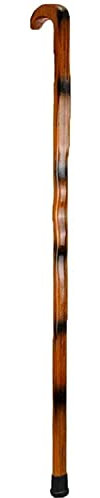 Natürliche hölzerne Mitarbeiter Wanderstange Trekking Pole Offset Cane, Holzrohr Ältere Holz Cane Lange Griff Bambus Zauberstab Walker Geschenk Haltbar for Senioren Geschenk (Farbe: Bamboostyle)
