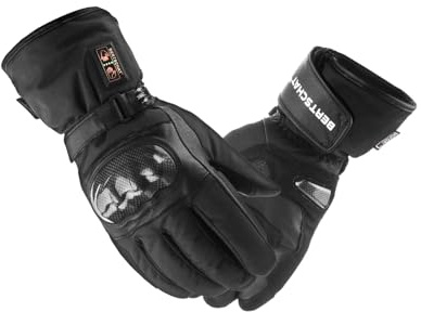BERTSCHAT Guantes calefactables de motocicleta unisex – Guantes calefactables – Guantes de moto calentados para hombres y mujeres – USB recargable – Con batería recargable – Resistente al viento y al