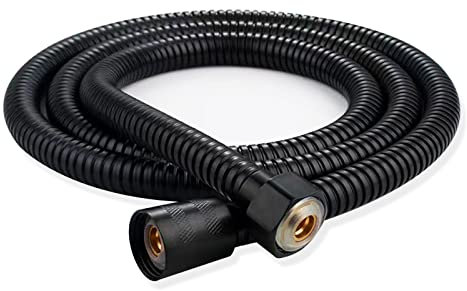 Tenorbass Tuyau de Douche, 59 Pouces, Tuyau de Bain en Acier Inoxydable, rallonge Extra Longue pour pommeau de Douche, Noir